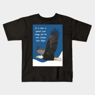 New Adventure Optimism Bald Eagle Kids T-Shirt